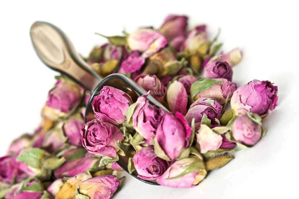 Dried rose buds, closeup