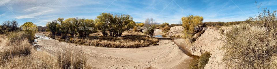Southeastern Arizona San Pedro River in the autumn months in Arizona 