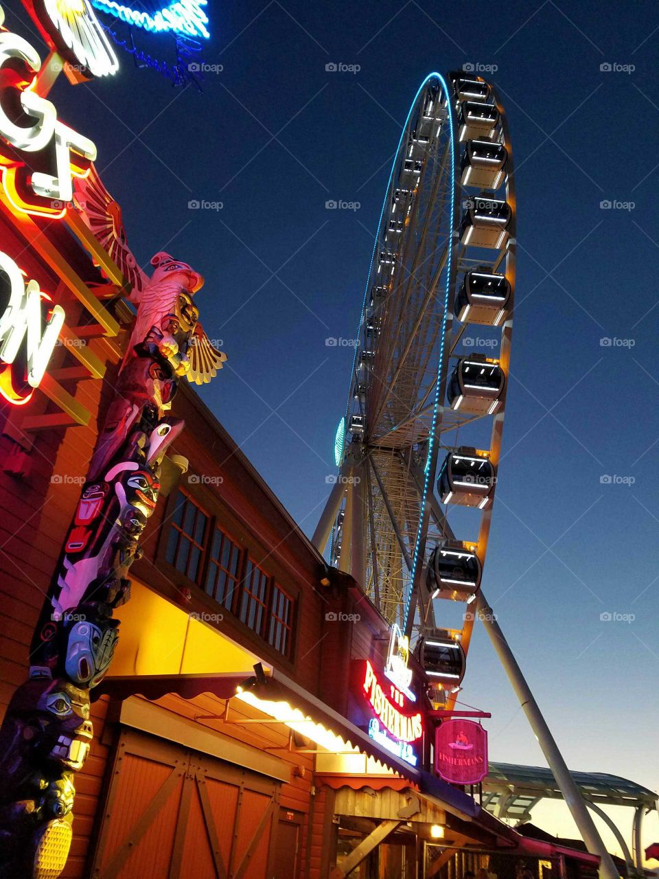 Ferris wheel in amusement park