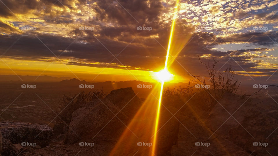 Arizona Sunset. Hike to top of sunrise trail Scottsdale Arizona McDowell Mountains