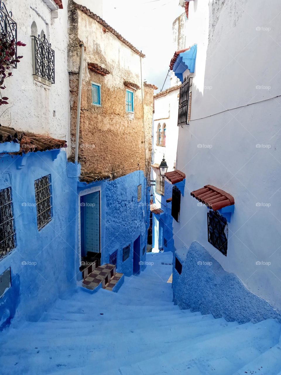 Alleys of chefchaouen city in morroco