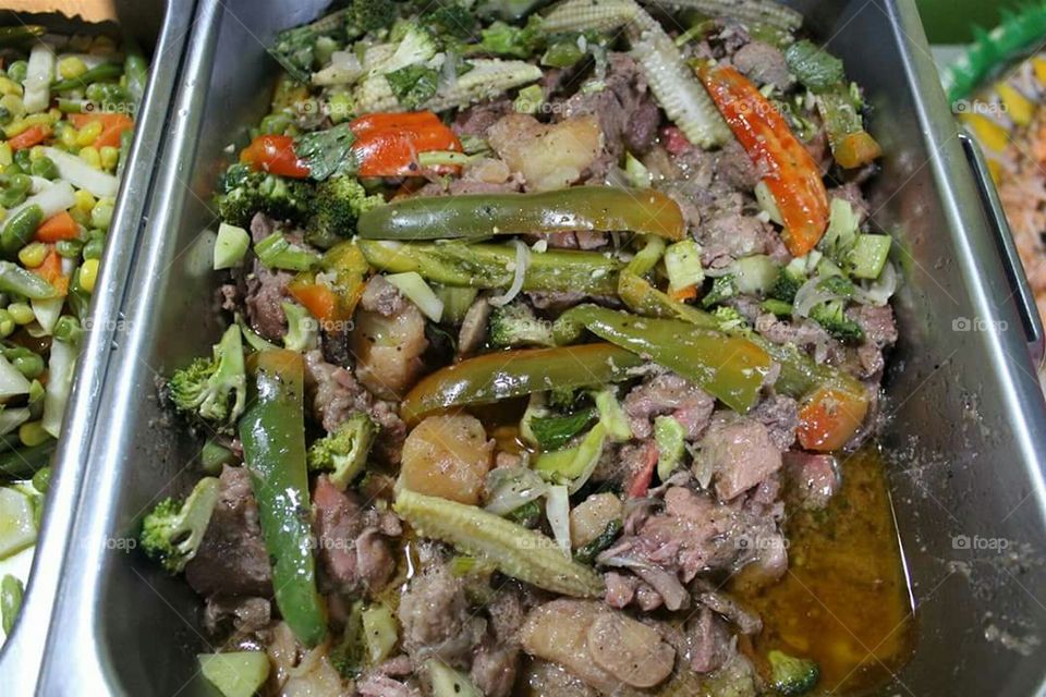 pork meat and vegetable for a meal