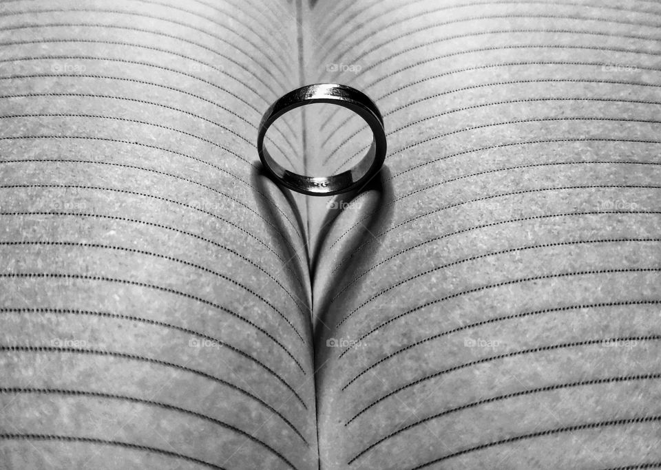 Love 
black& white
ring showing shadow of love (heart)