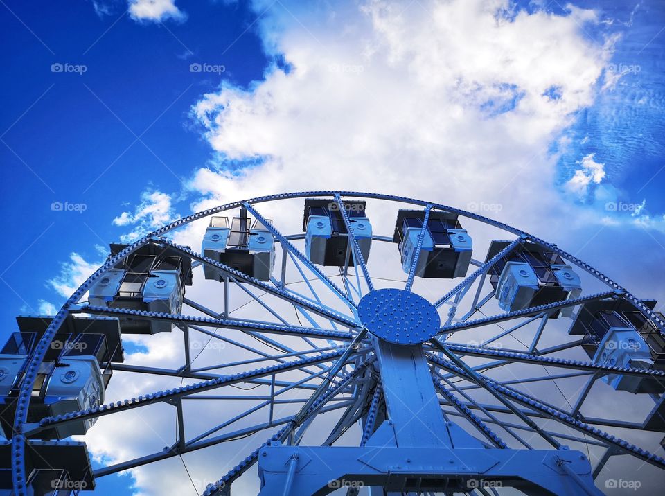 Detail of blue Ferris wheel