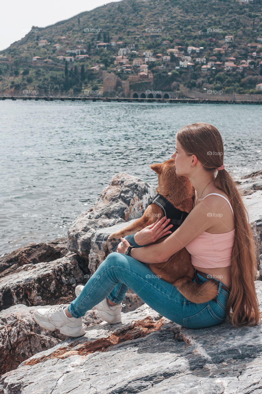 Girl with dog