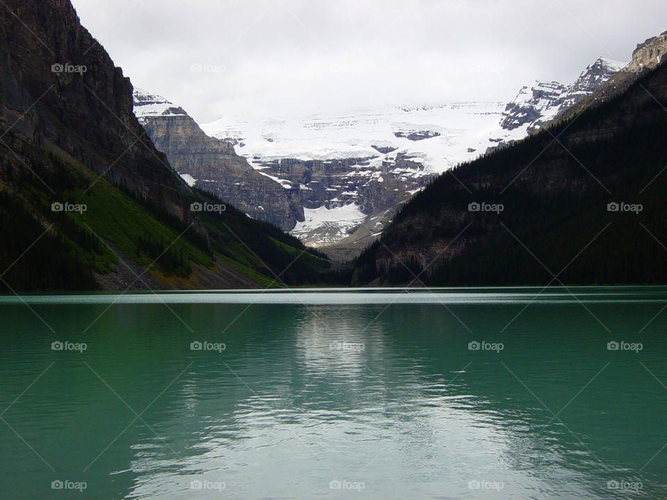 snow lake mountains glacier by exworld