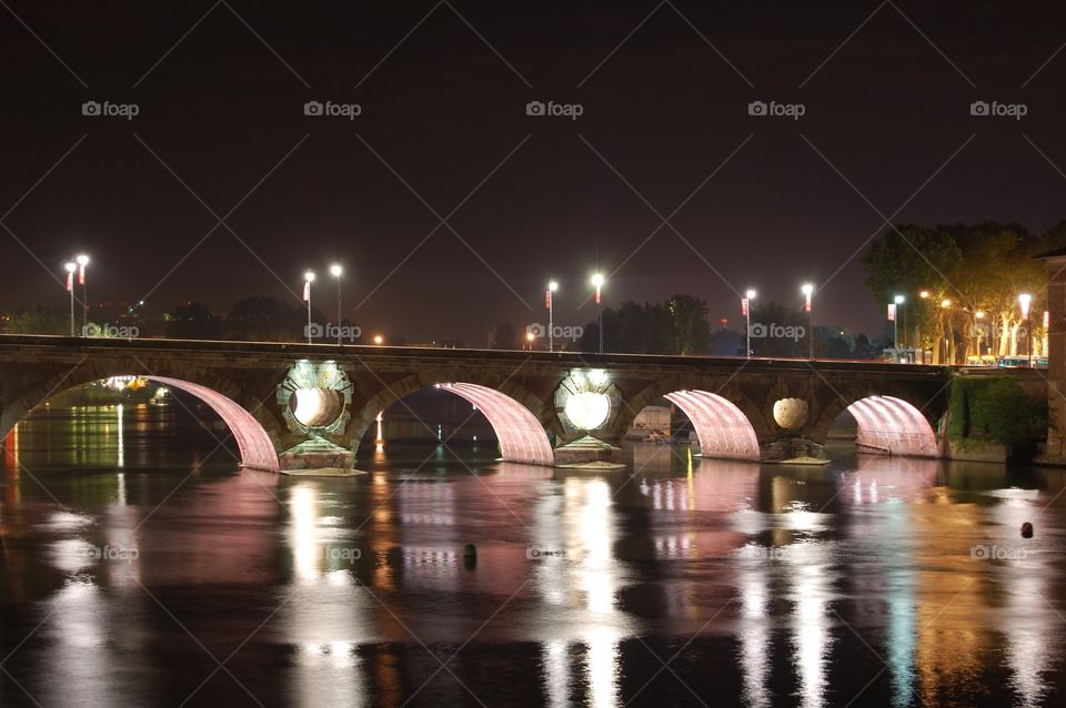 Pont Neuf, Toulouse. Night shot of Pont Neuf, Toulouse, France