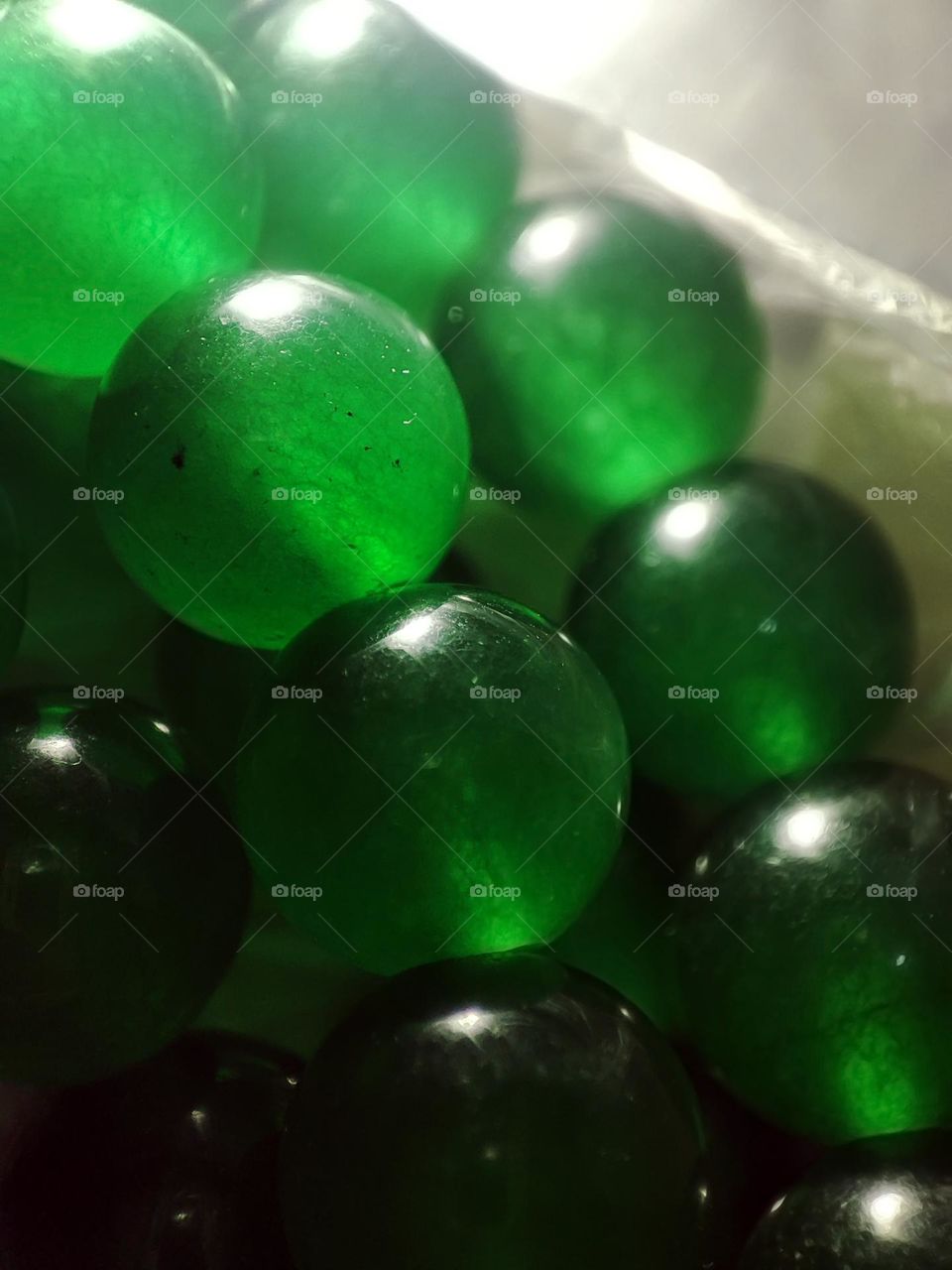 Macro photo of a natural stone lying on a table