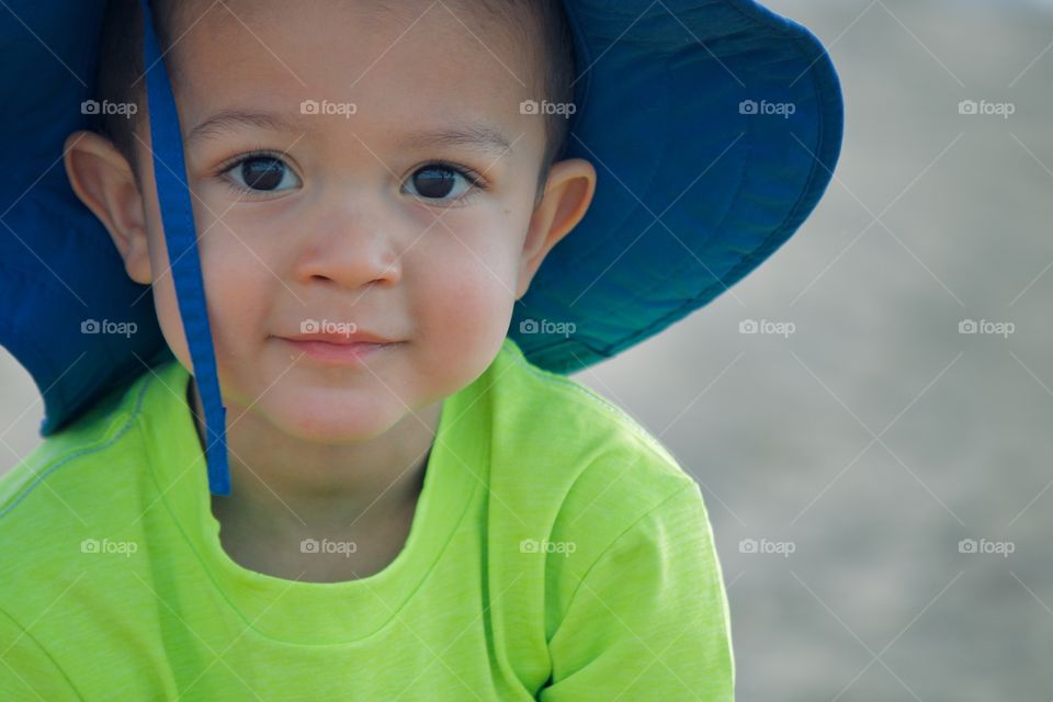 Portrait of a child on the beach