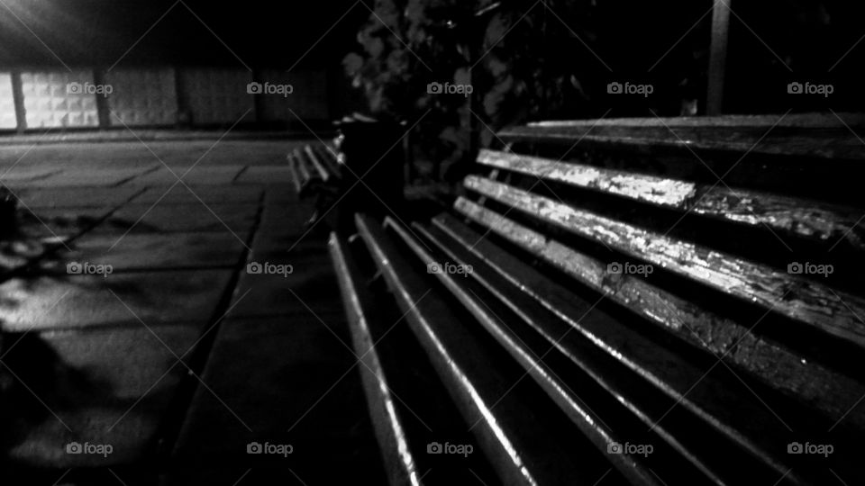 benches in the dark