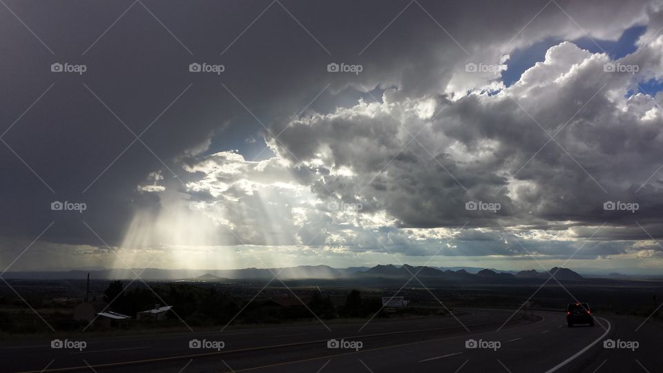 sun burst sky in the desert southwest