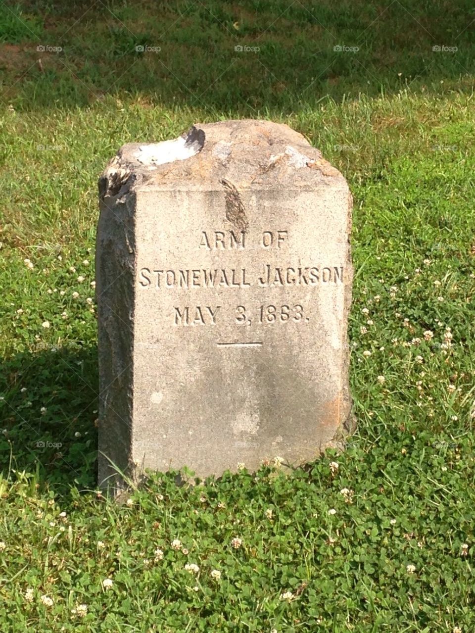 Burial of the arm of Stonewall Jackson
