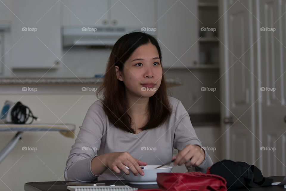 Girl with food