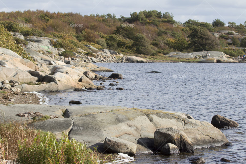 Beach and cliffs on the Swedish west coast 