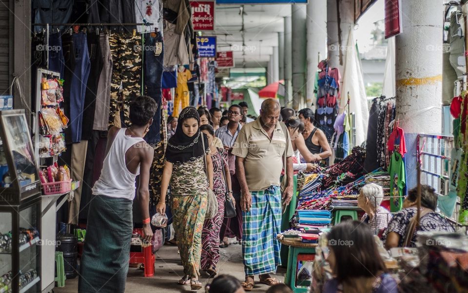 Market in Yangon, Myanmar.