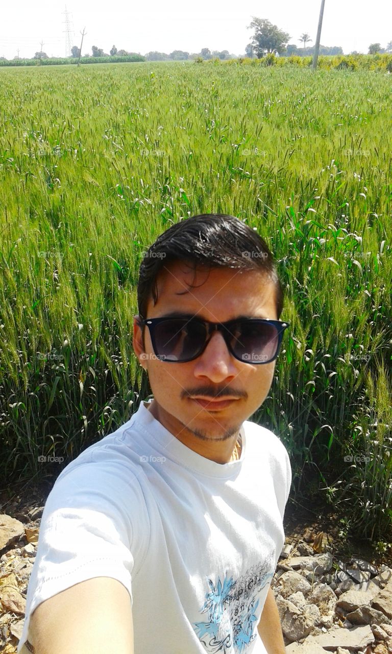 Selfie with My Farming Wheat agriculture area