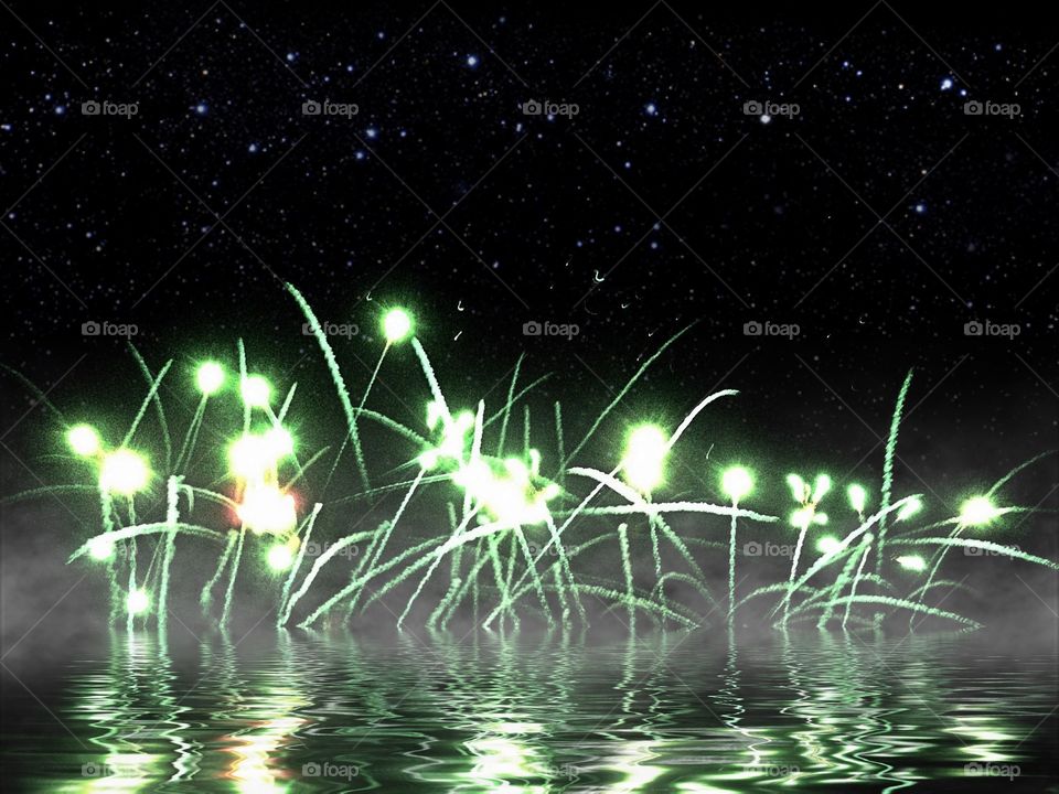 Firework glow. Fireworks display
