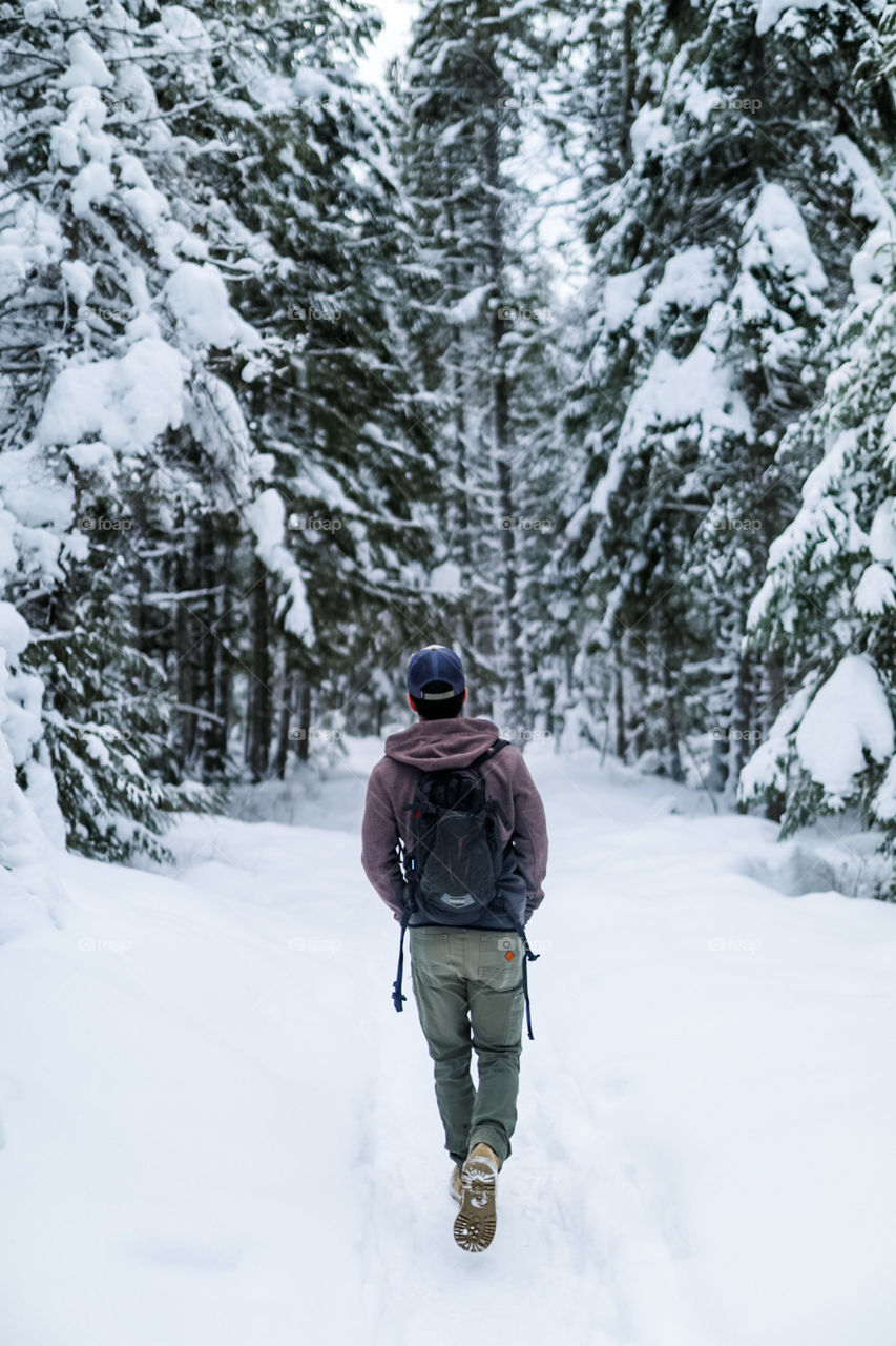 Snowy winter days in the mountains. Going on a nice morning hike up to a gorgeous mountain hot spring for a nice soak. 