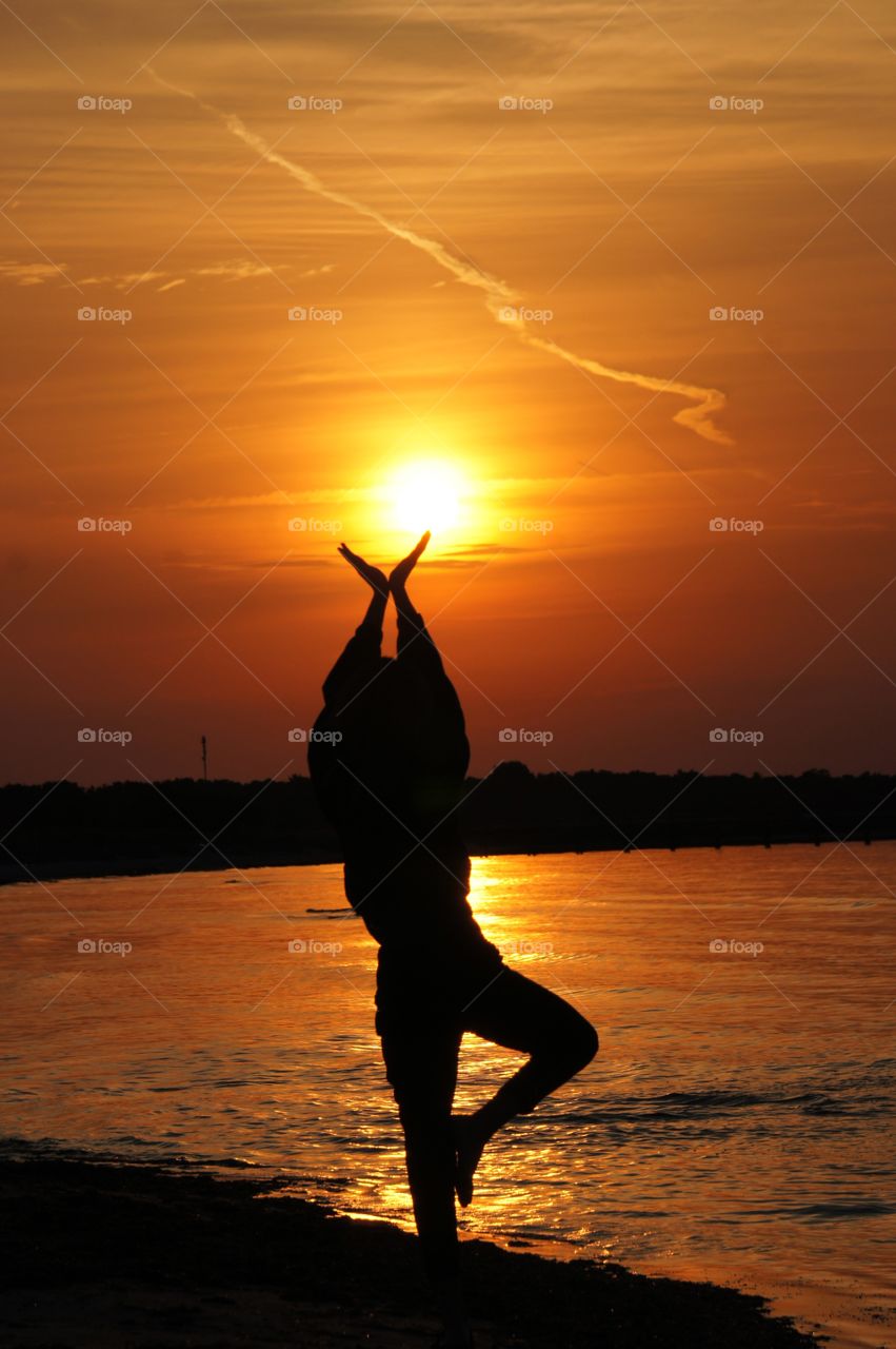 Yoga in sunrise