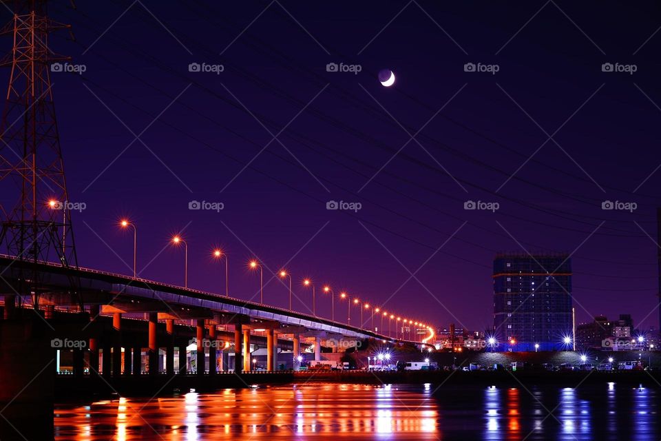 Beautiful river side night view scenery