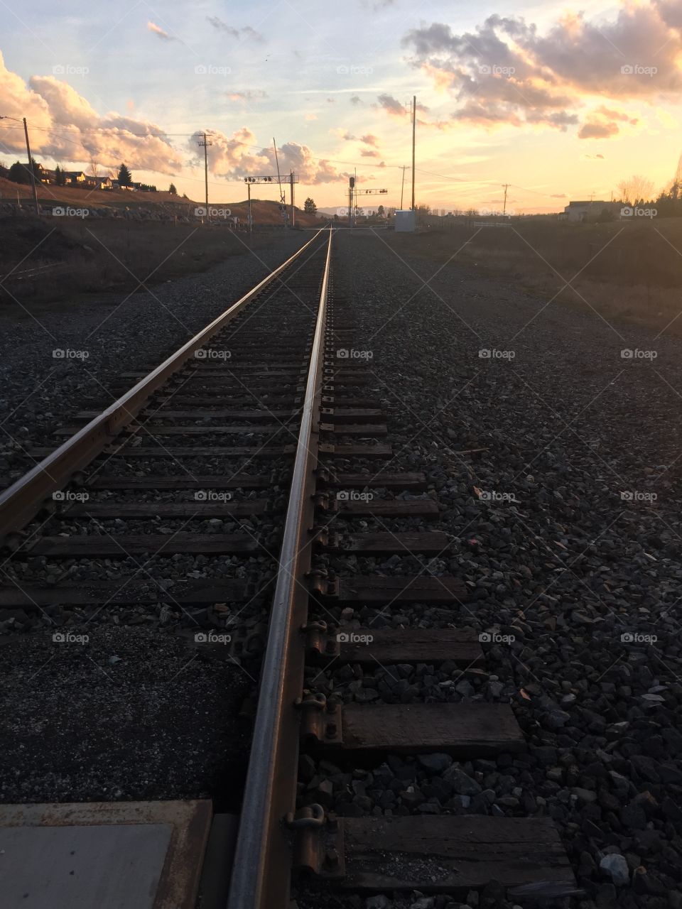 Railroad at sunset 