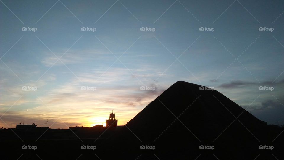 tower mosque embracing magic sky.