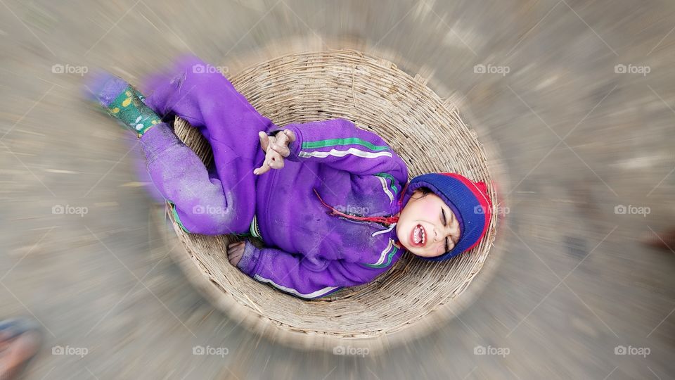 a cute baby in basket