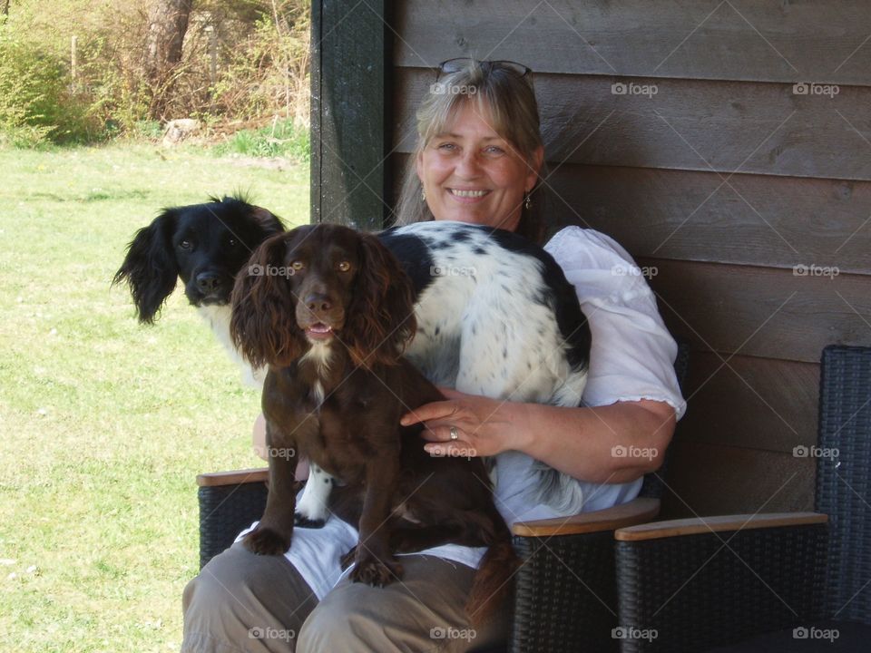 Woman with dogs 