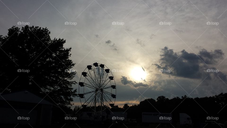 Ferris wheel at sunset