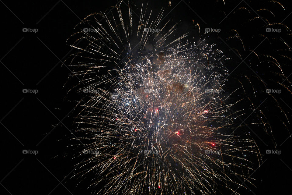 Fireworks, holiday, lights, flicker, splash, celebration, joy, sky, black sky, bright lights against the black sky, night, summer, night sky,
Bright lights of the salute against the black sky