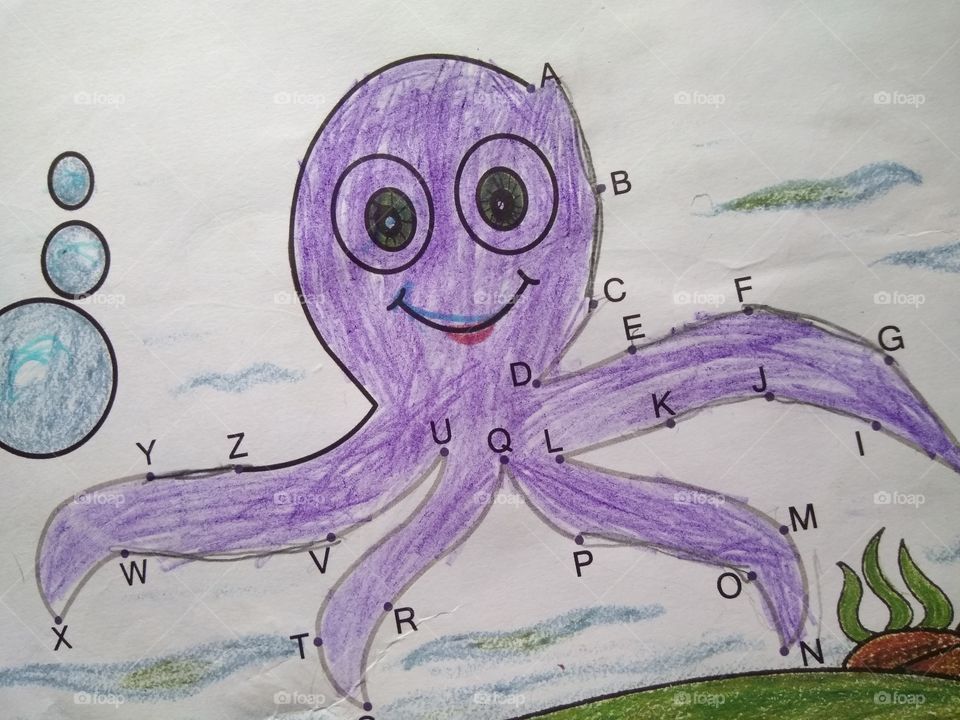 purple octopus making by my nephew..