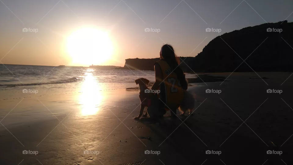 puesta de sol en la playa de conil