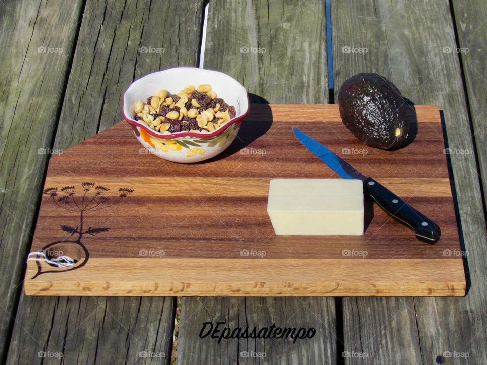 Handmade walnut, mahogany and oak serving board 