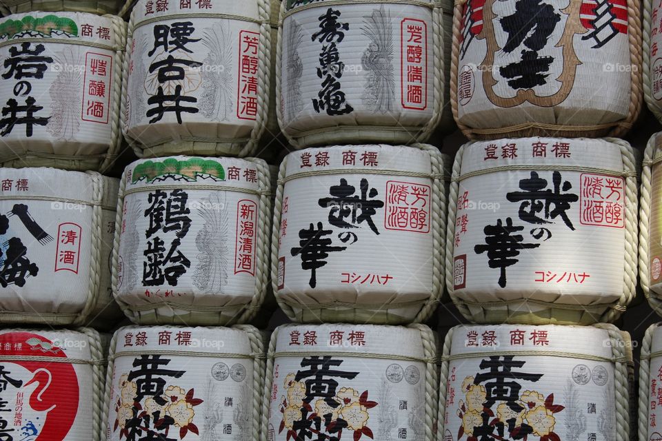 Sake barrels 