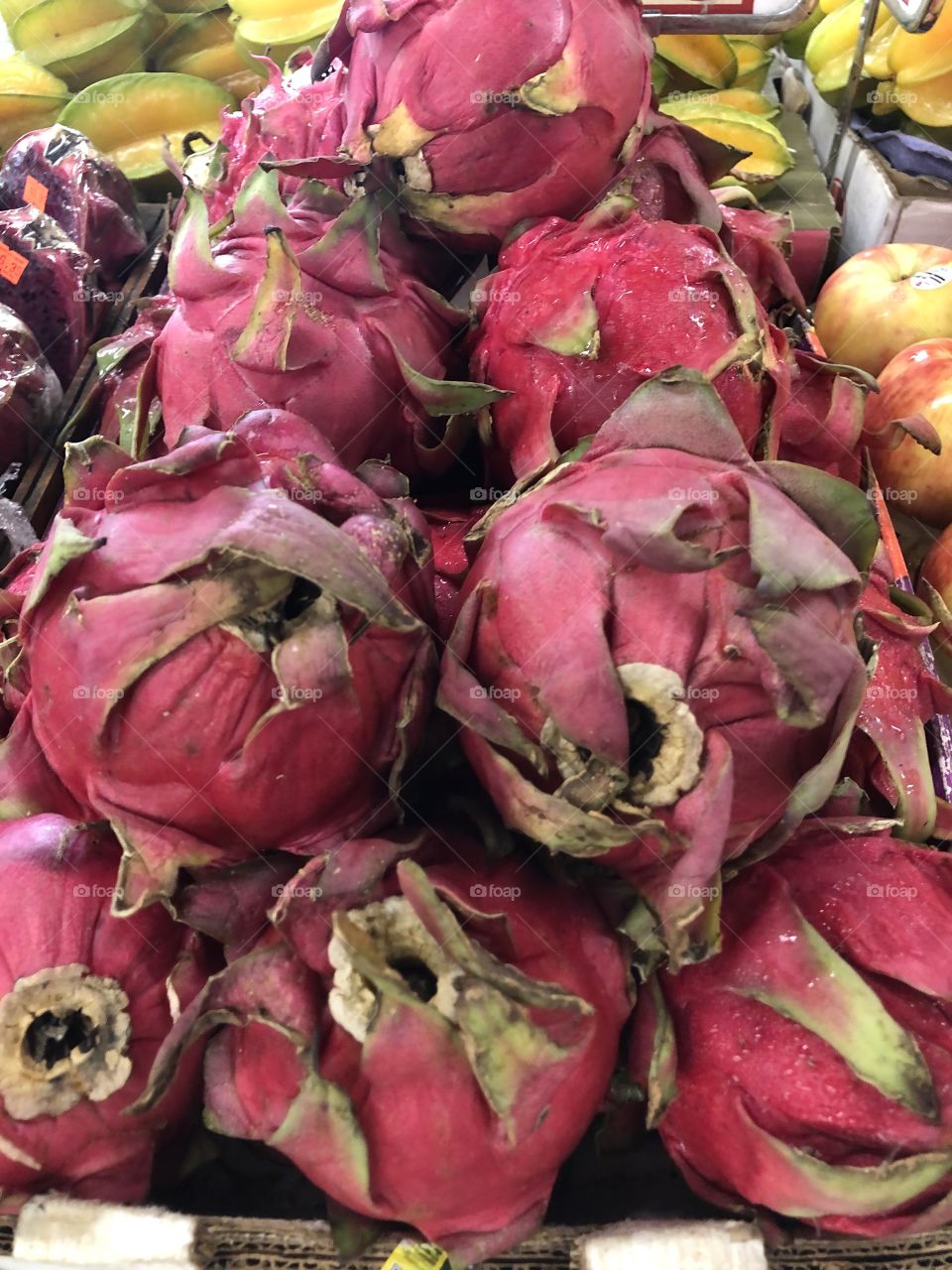 Pink fleshed tropical dragon fruit 