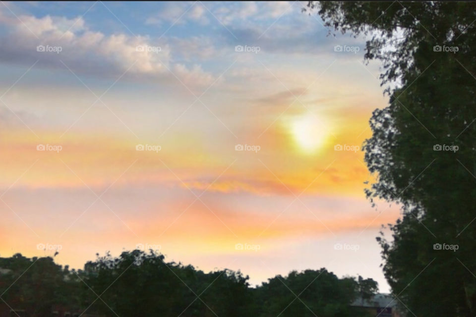 Morning walk with beautiful sunrise 