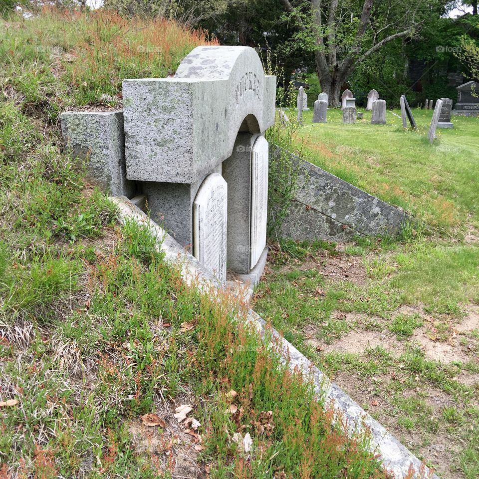 Cemetery Family Tomb built into the side of a hill!