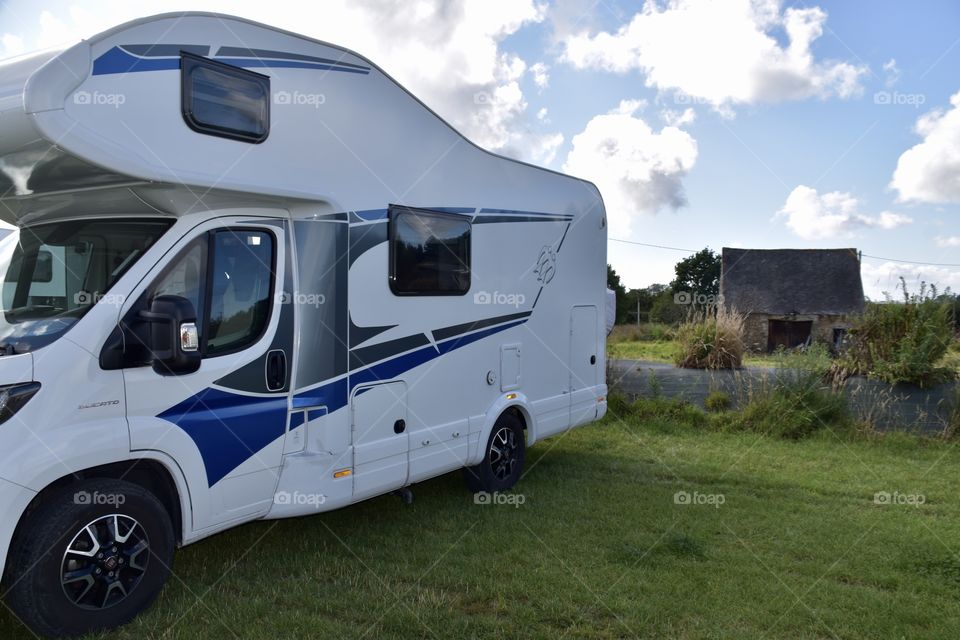 Motorhome on Green Grass