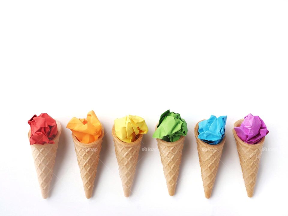 Ice creams background with pride colors