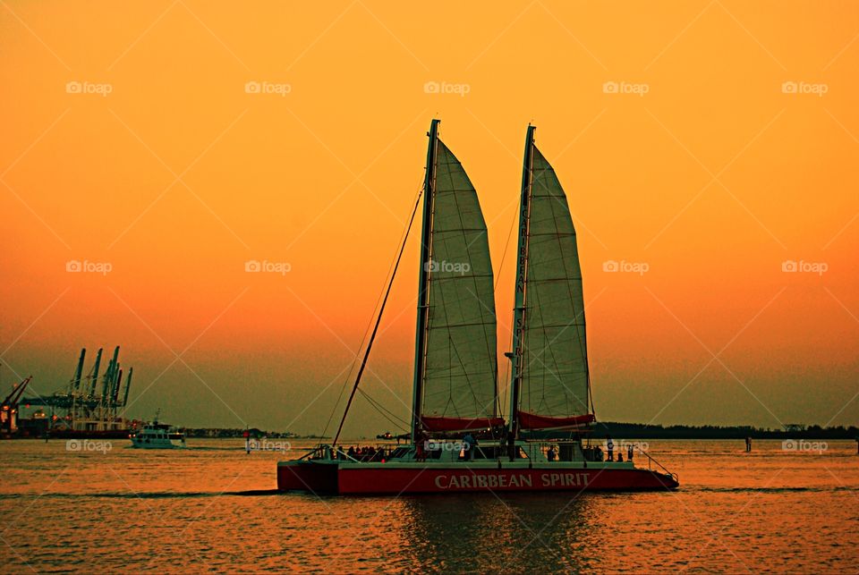 Sailboat at sunset