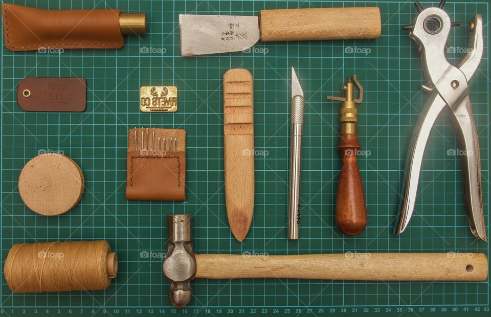 Leather Craft Tools. Webpage/social media photoshops