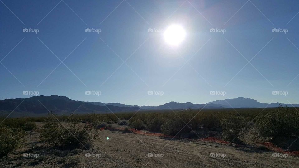 The Sun Setting on the Desert