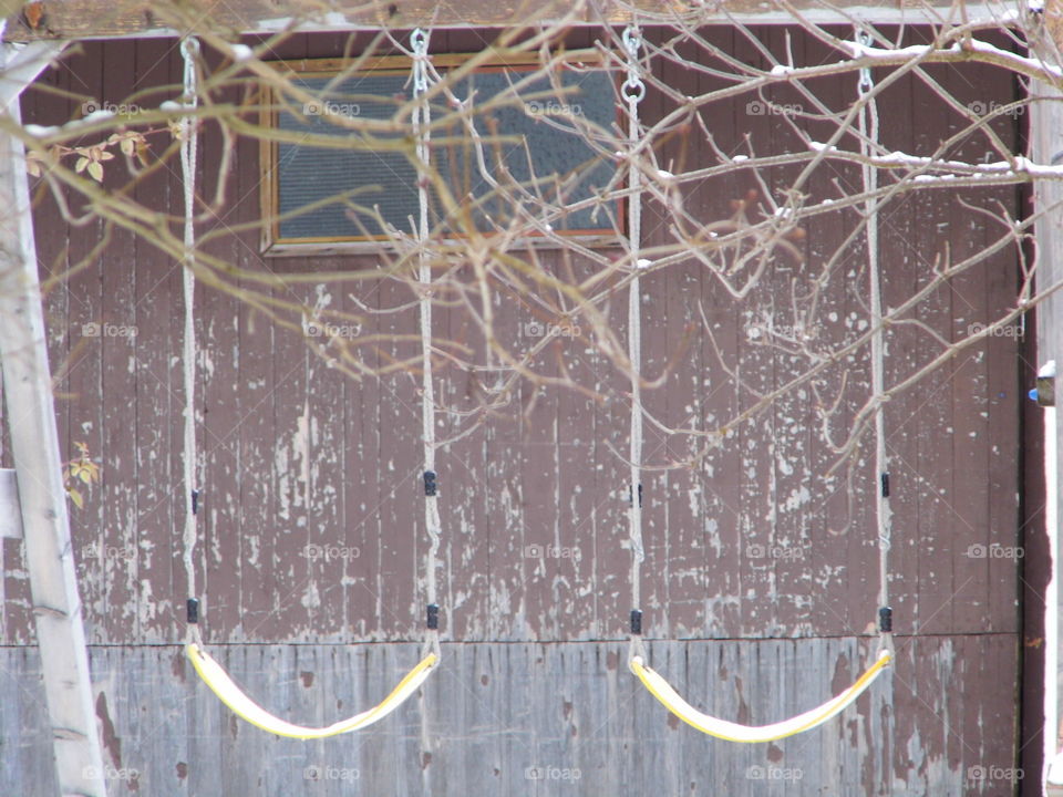 two swing in the garden