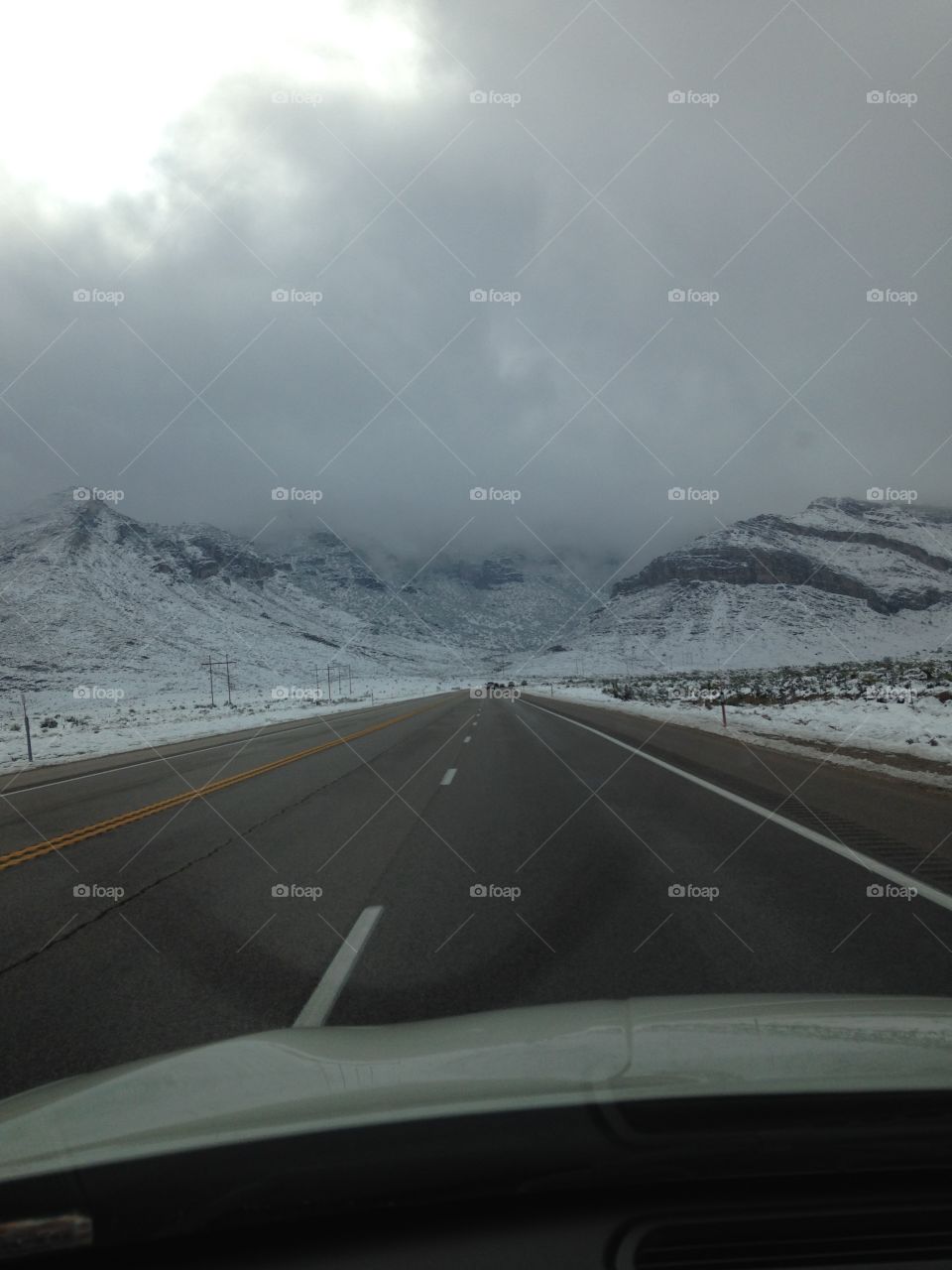 Life is a Highway. I took this picture on my way to see the snowy canyons since none of it actually made it to Vegas. 
