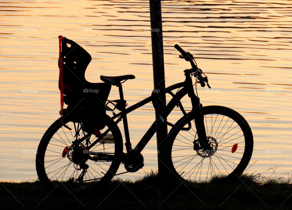 bike in sunset