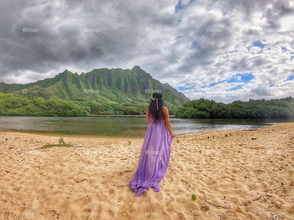 Lavender is the color she chose for this beautiful Mountain View by the lake. 