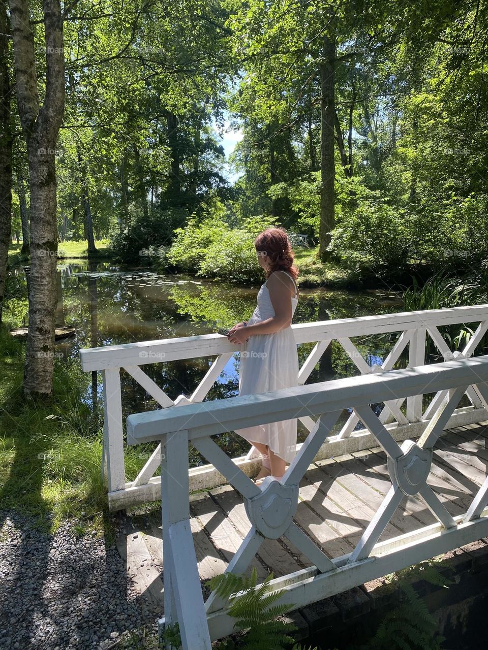 A girl on a bridge 