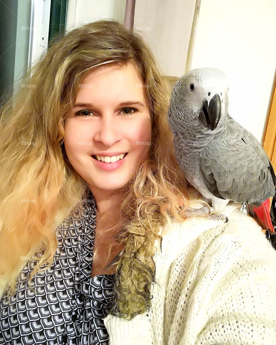 Me and my female parrot barbie