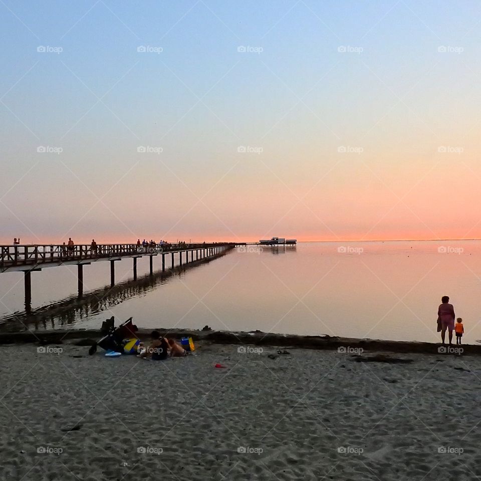 Jetty in sunset