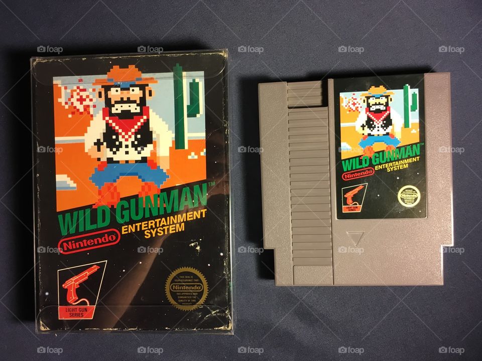 Wild Gunman video game for the Nintendo NES and uses the zapper gun to play.
Released - 1985